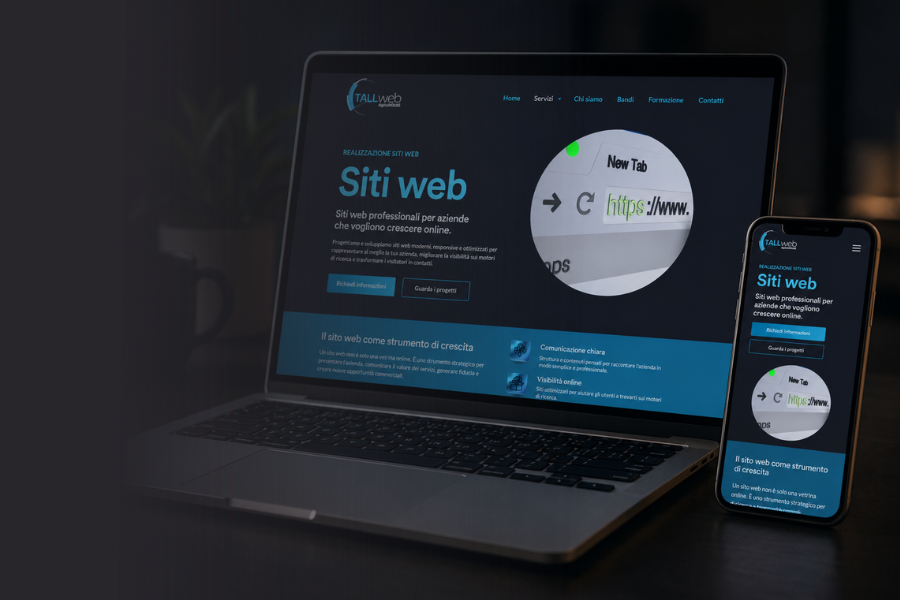 Progettazione di siti web professionali su computer portatile