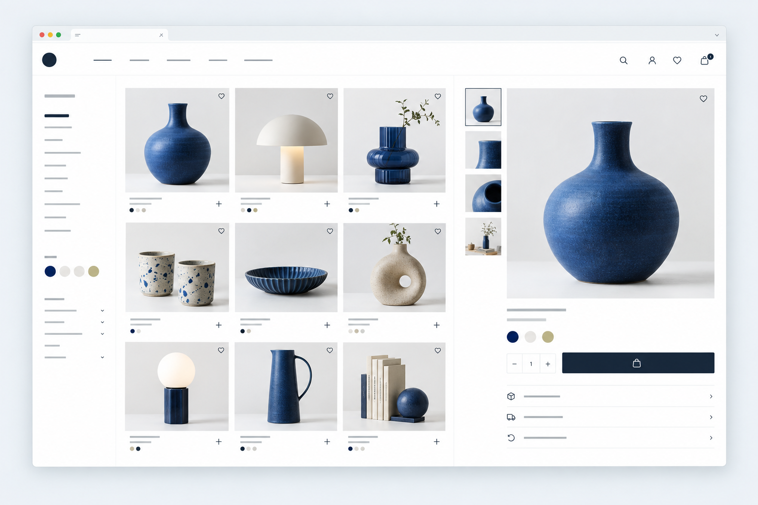 Catalogo e-commerce di prodotti di design
