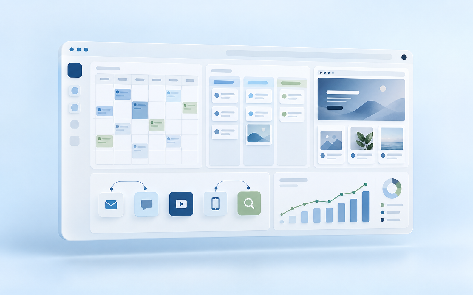 Pianificazione e gestione dei contenuti in una dashboard digitale